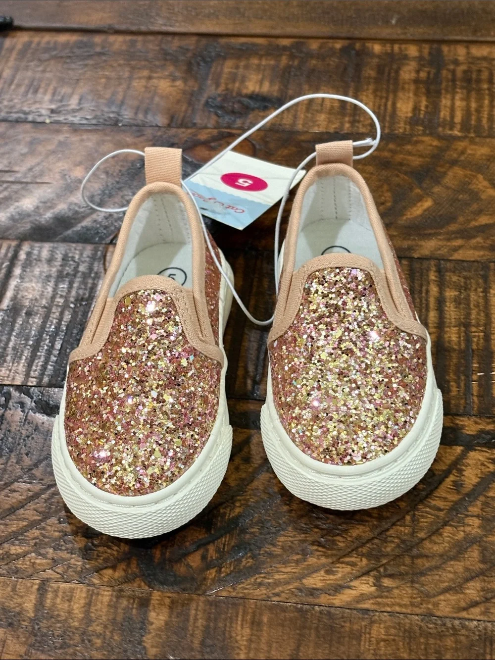 Girls' Glitter Slip-On Sneakers - Pink